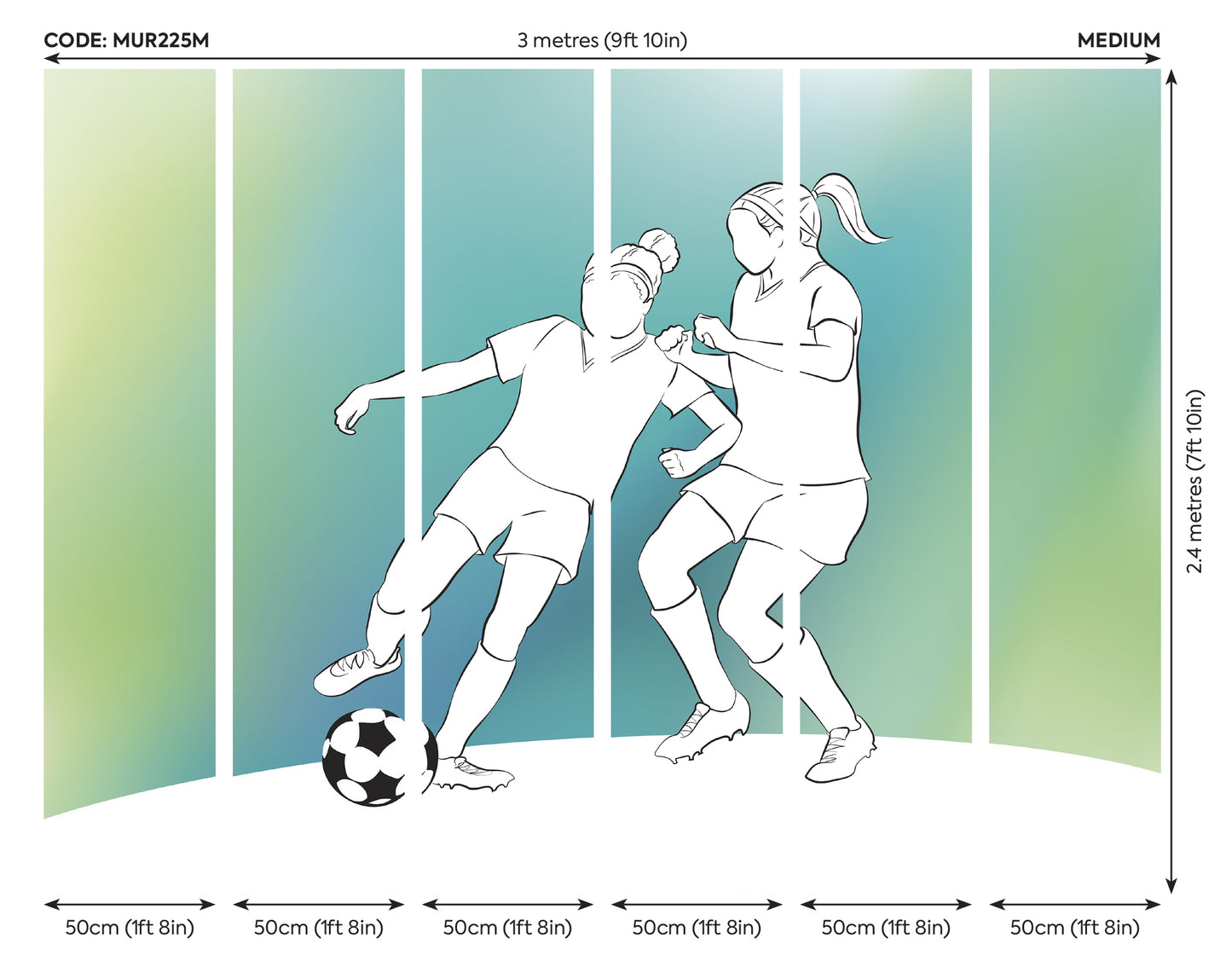 GIRLS PLAYING FOOTBALL - Green