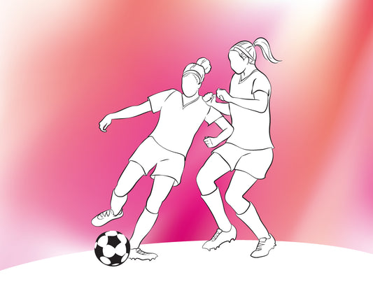 GIRLS PLAYING FOOTBALL - Pink
