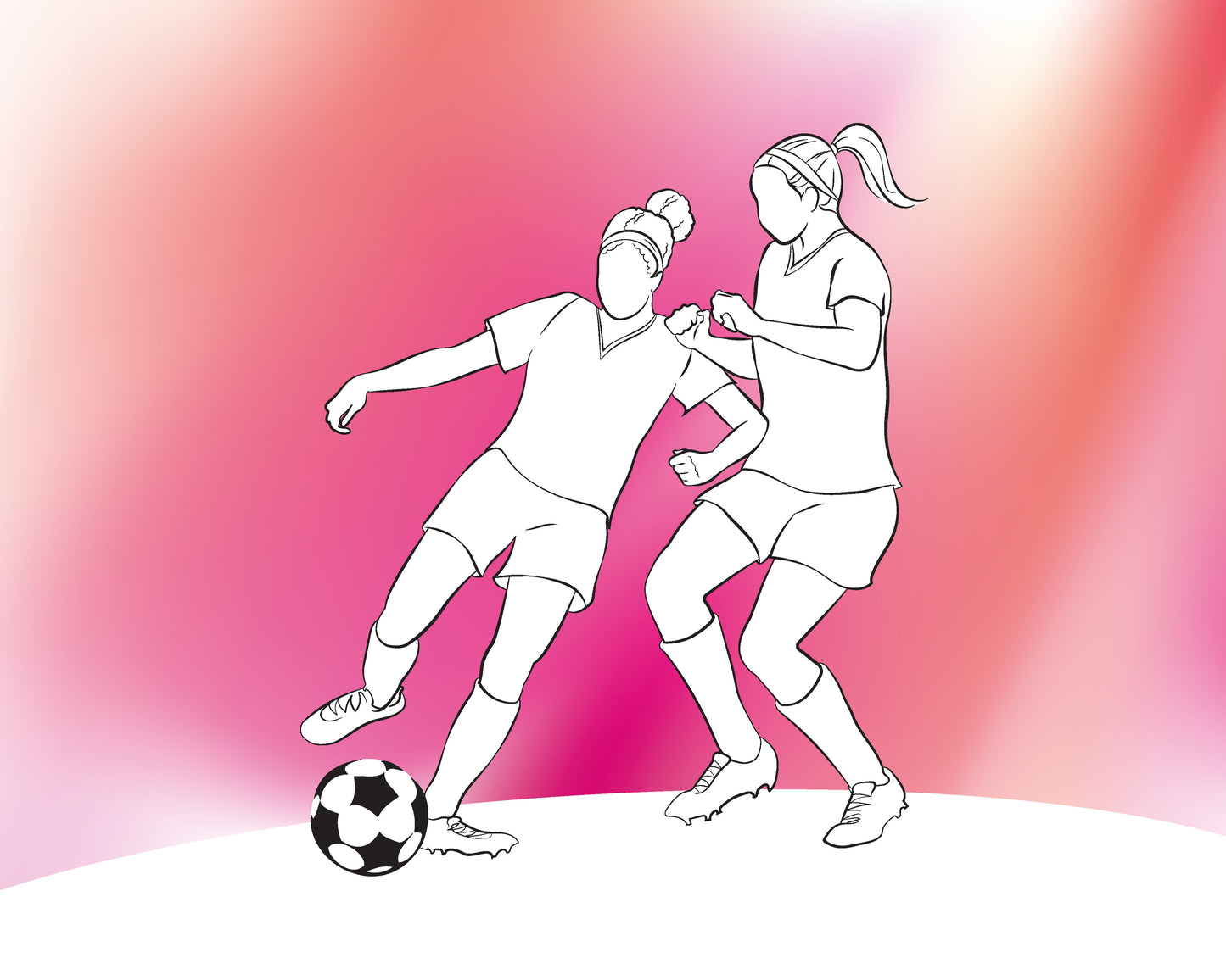 GIRLS PLAYING FOOTBALL - Pink