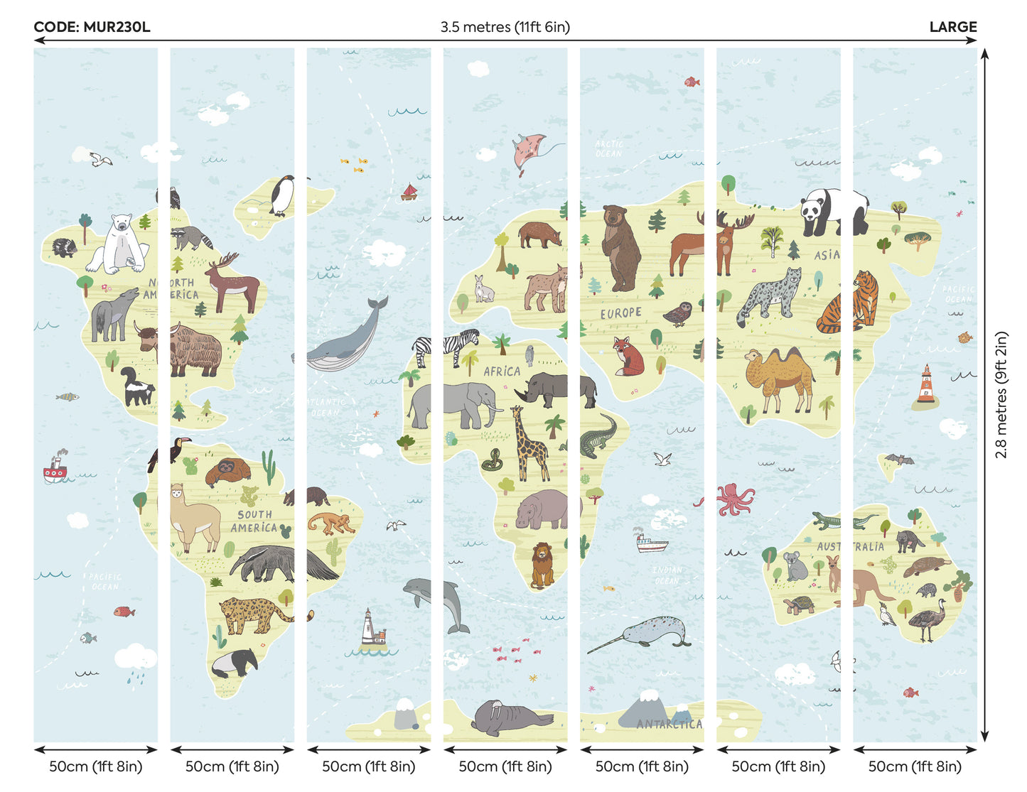 CHILDRENS WORLD MAP - Blue