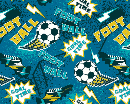 GRAPHIC PIXEL FOOTBALLS - Teal