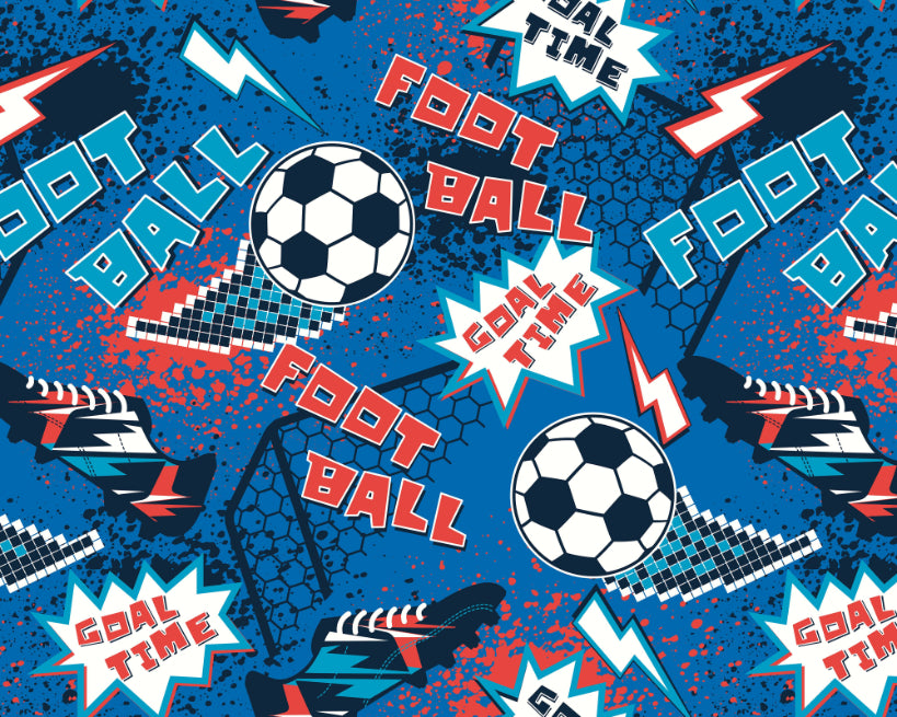 GRAPHIC PIXEL FOOTBALLS - Blue