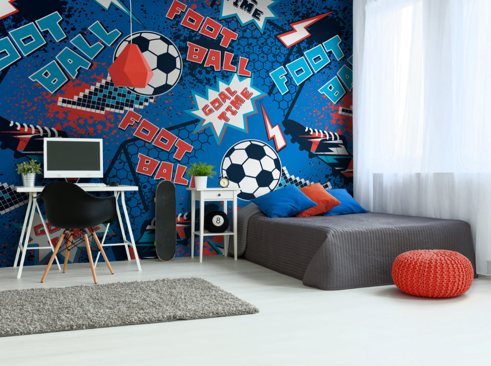 GRAPHIC PIXEL FOOTBALLS - Blue