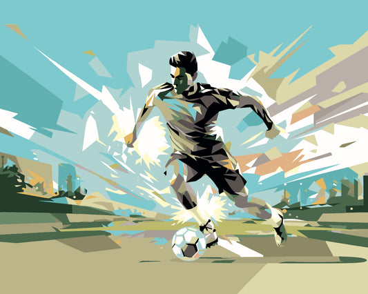 FOOTBALL PLAYER ABSTRACT LANDSCAPE - Blue