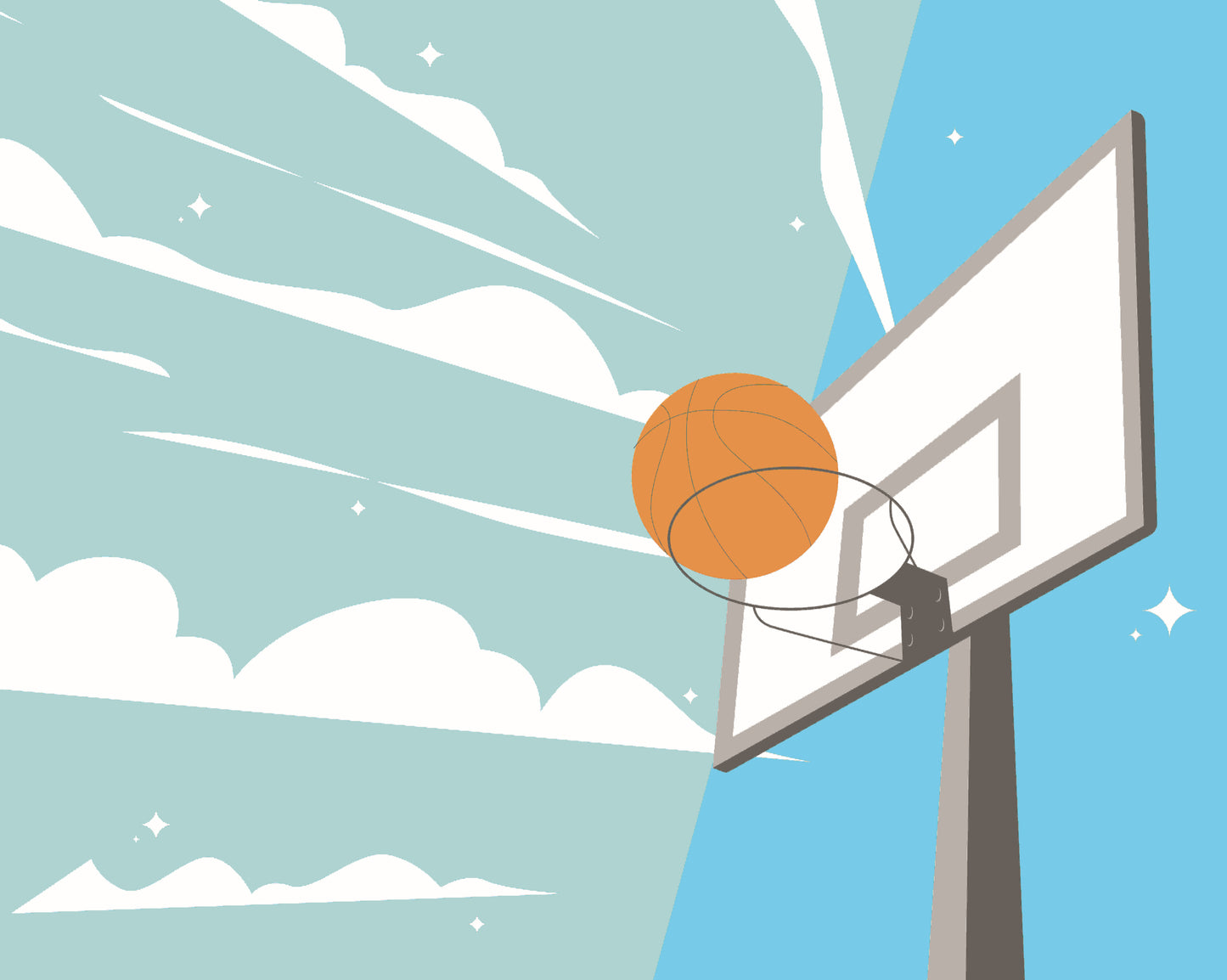 GRAPHIC BASKETBALL HOOP - Blue