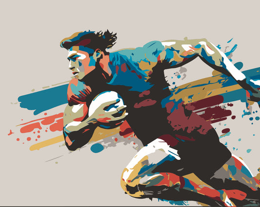 RUGBY PLAYER IN GRAPHIC STYLE - Natural