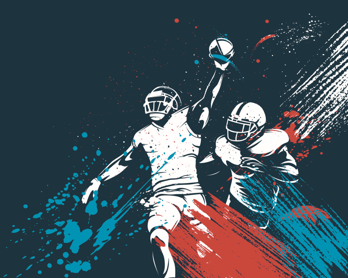 AMERICAN FOOTBALLERS PAINT SPLASH - Blue