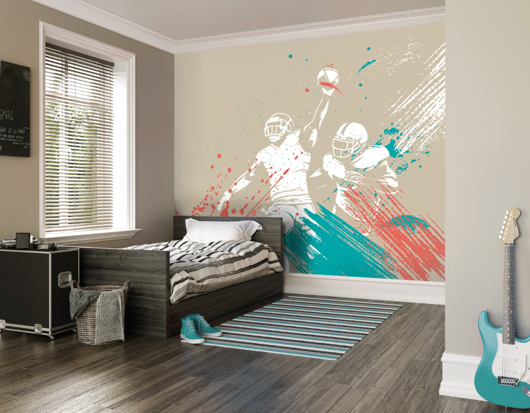 AMERICAN FOOTBALLERS PAINT SPLASH - Grey