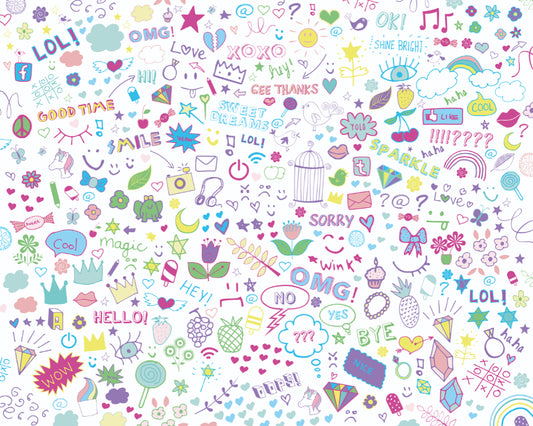 SOCIAL DOODLE TEXT - Purple