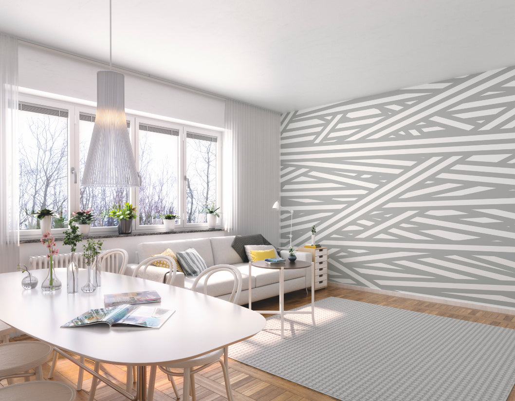 STRIPED CRISS CROSS PATTERN - Grey