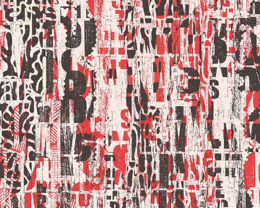 LETTERPRESS GRAFFITI - Red & Black
