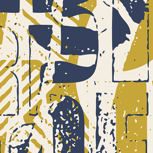 LETTERPRESS GRAFFITI - Navy & Yellow