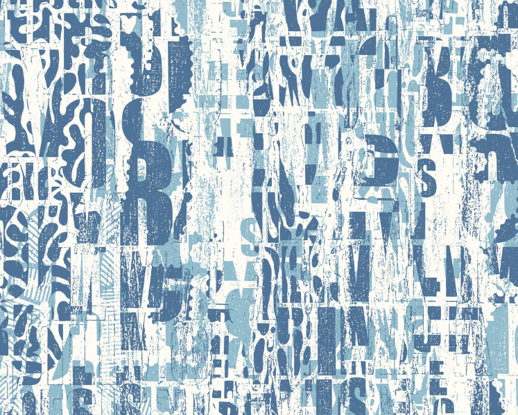 LETTERPRESS GRAFFITI - Denim Blue