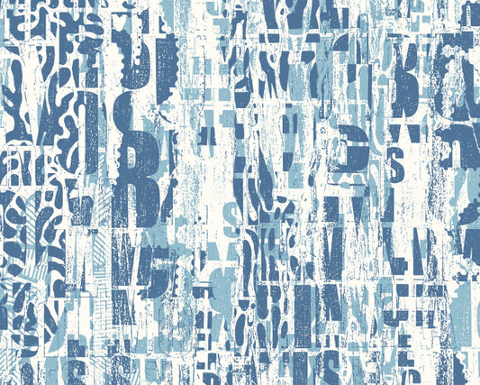 LETTERPRESS GRAFFITI - Denim Blue