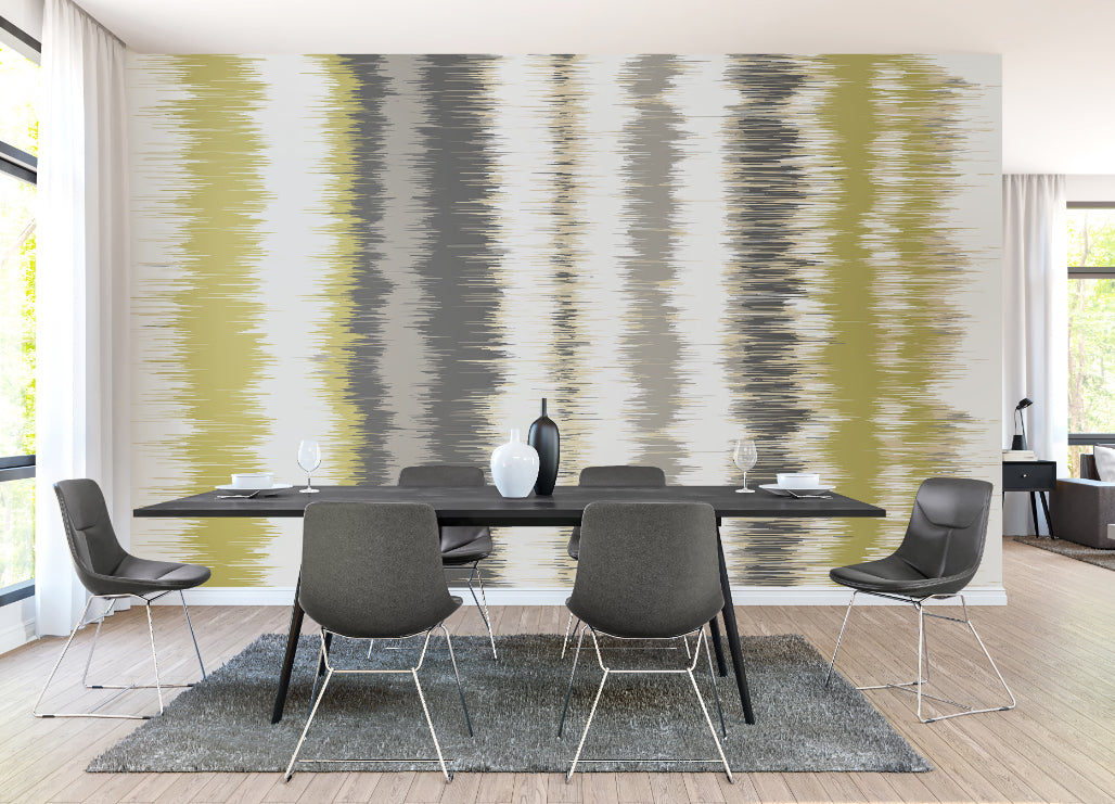 LINEAR STRIPE - Olive Green & Charcoal