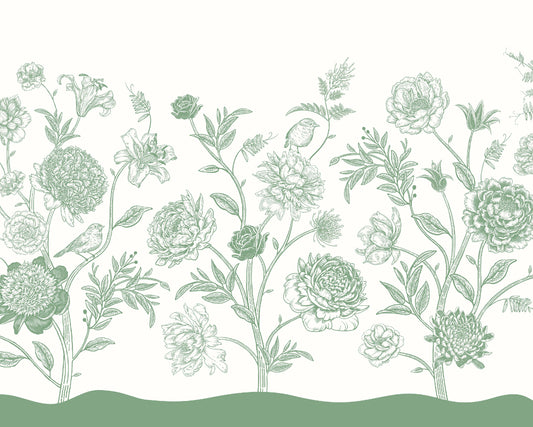JACOBEAN ROSE TRAIL - Forest Green