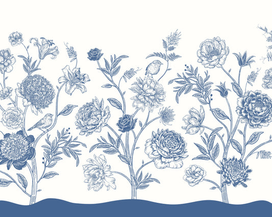 JACOBEAN ROSE TRAIL - Navy Blue