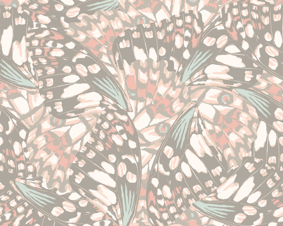 BUTTERFLY WINGS - Grey & Blush Pink
