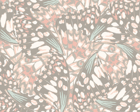BUTTERFLY WINGS - Grey & Blush Pink