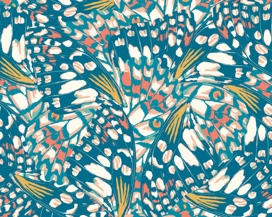 BUTTERFLY WINGS - Teal Blue & Orange