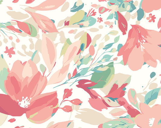 FLOWING FLOWERS - Coral Pink