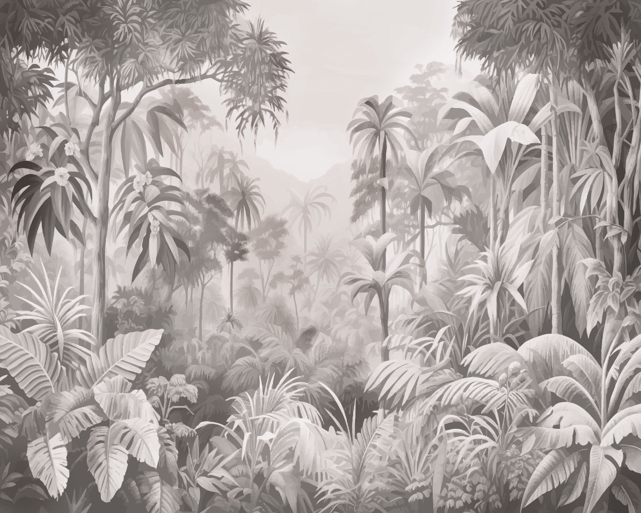 JUNGLE TREES - Black & White