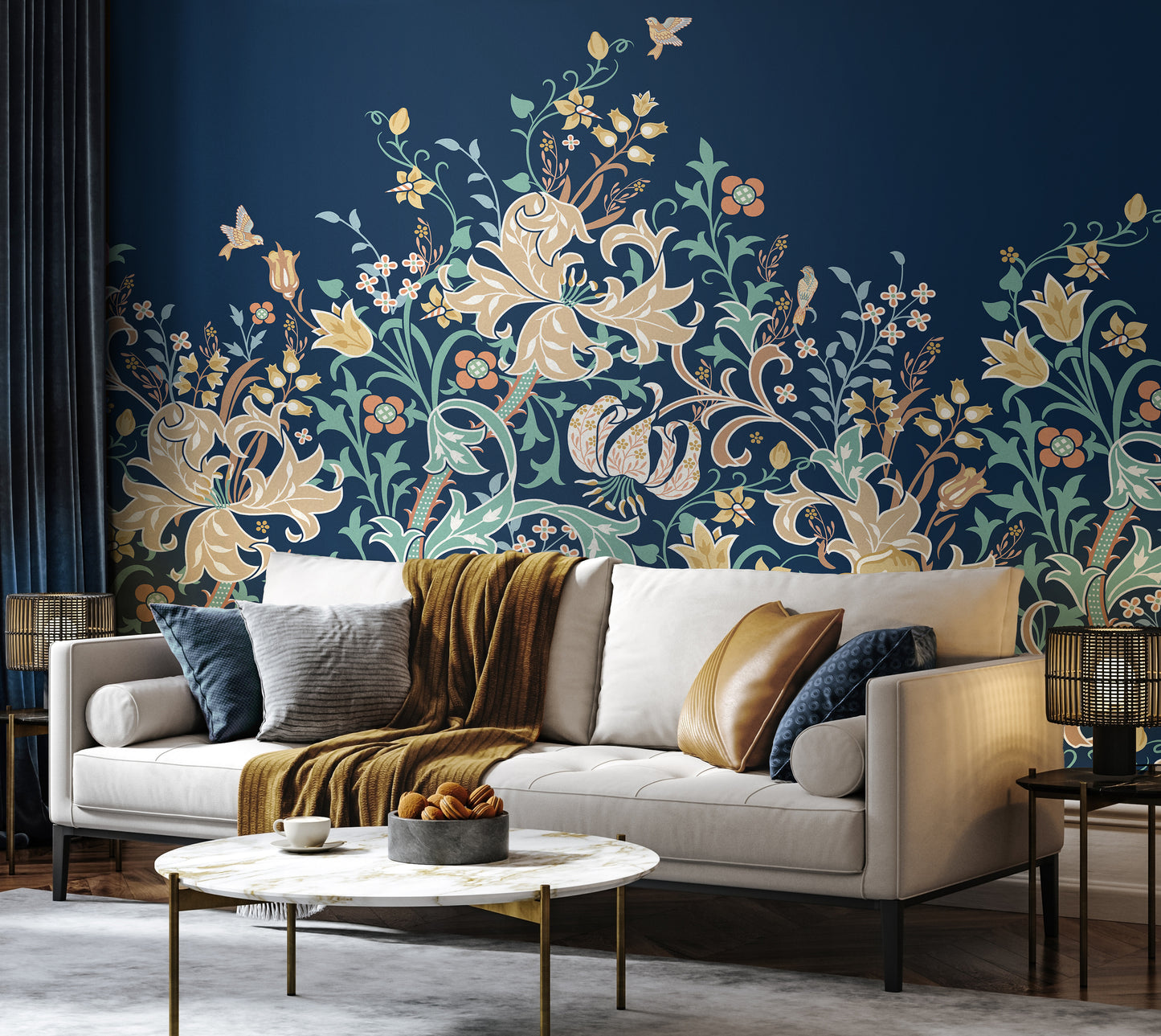 TRAILING LILY - Navy Blue