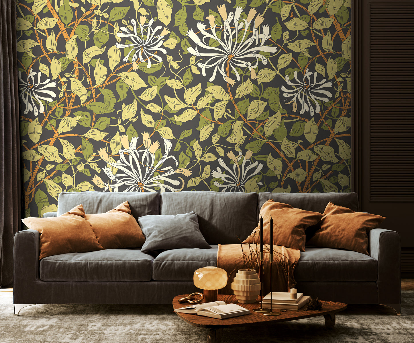 HONEYSUCKLE - Black and Olive Green