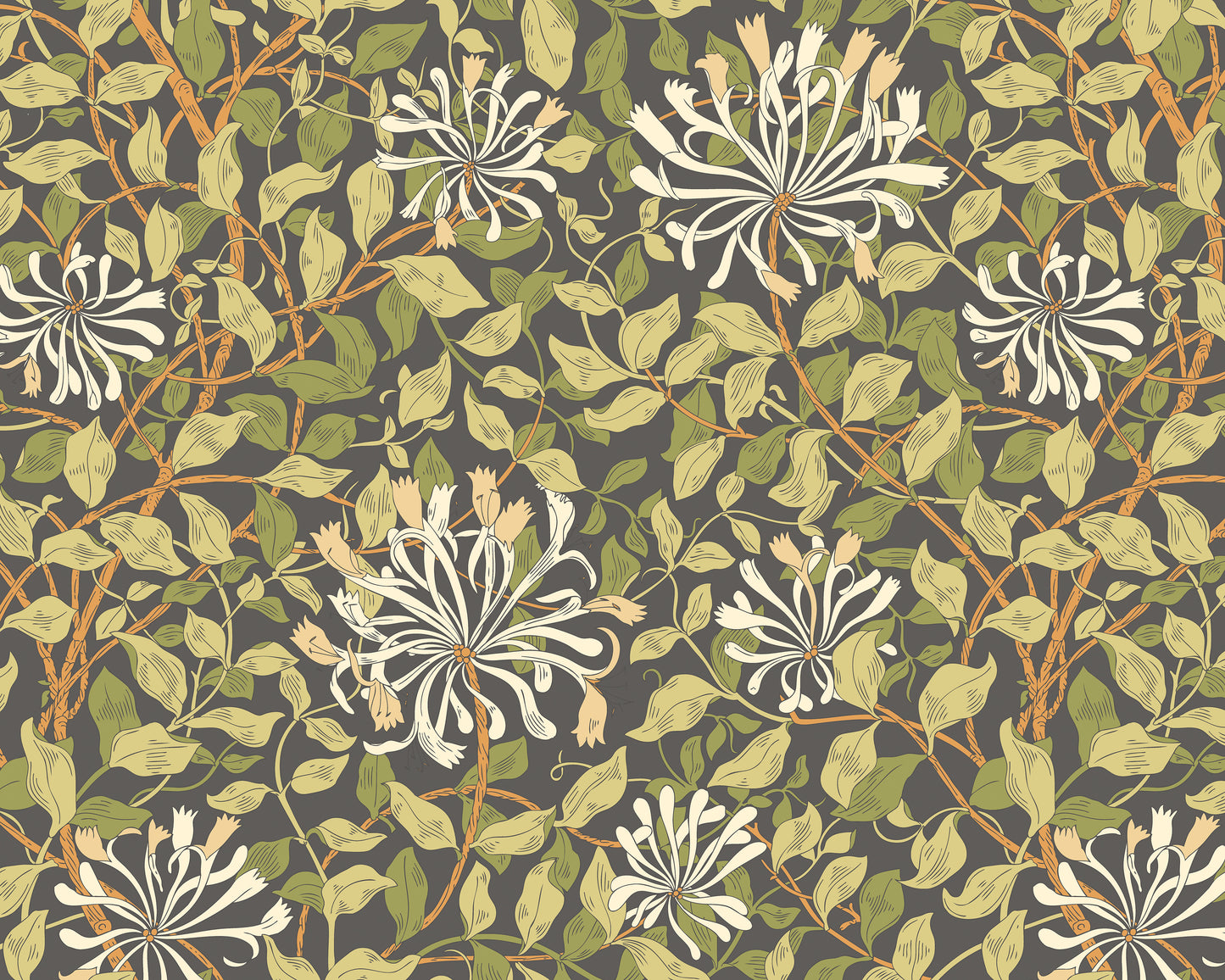 HONEYSUCKLE - Black and Olive Green