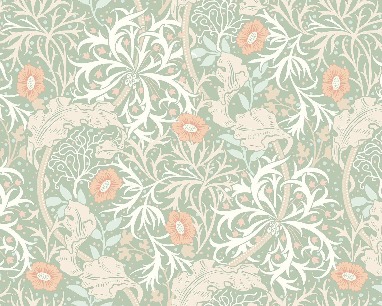 TRAILING SEAWEED GARDEN - Sage and Apricot