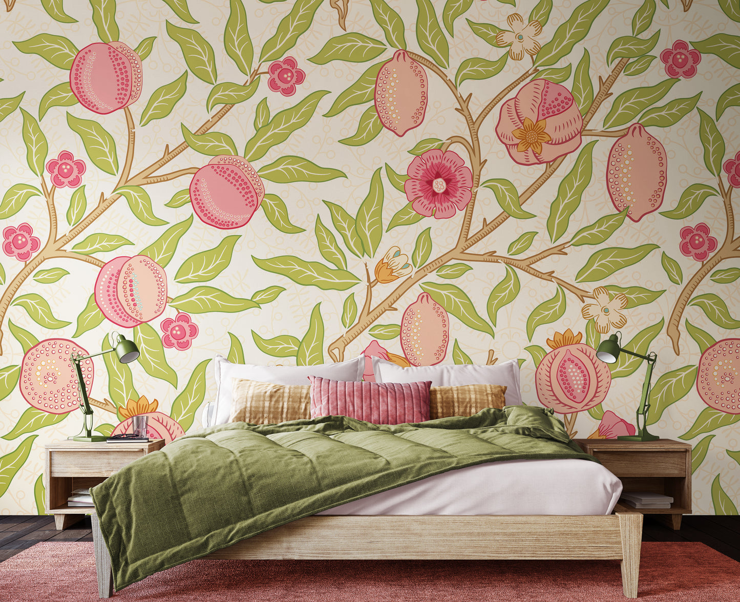FRUIT AND FOLIAGE - Rose and Apple Green
