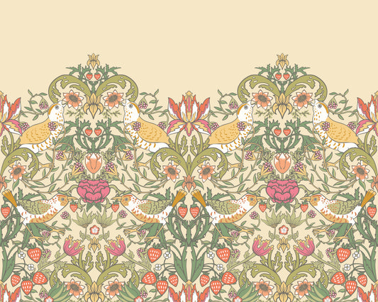 BIRDS, FRUIT AND FOLIAGE - Gold and Olive