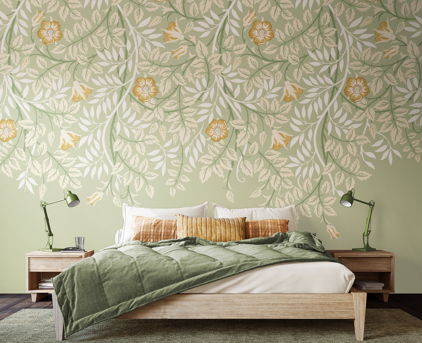 CASCADING ROSEHIP - Sage Green