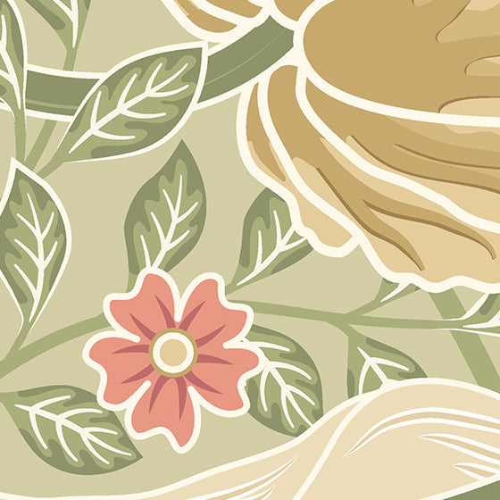 FLOWER CIRCLE - Olive and Coral