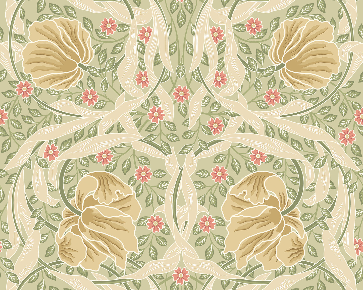 FLOWER CIRCLE - Olive and Coral
