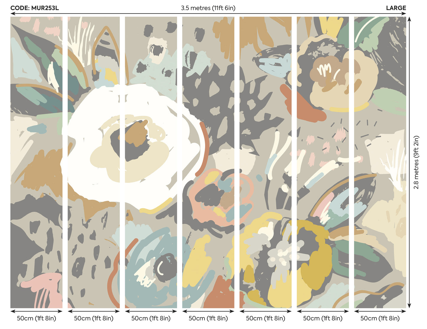 ABSTRACT FLORAL - Warm Grey