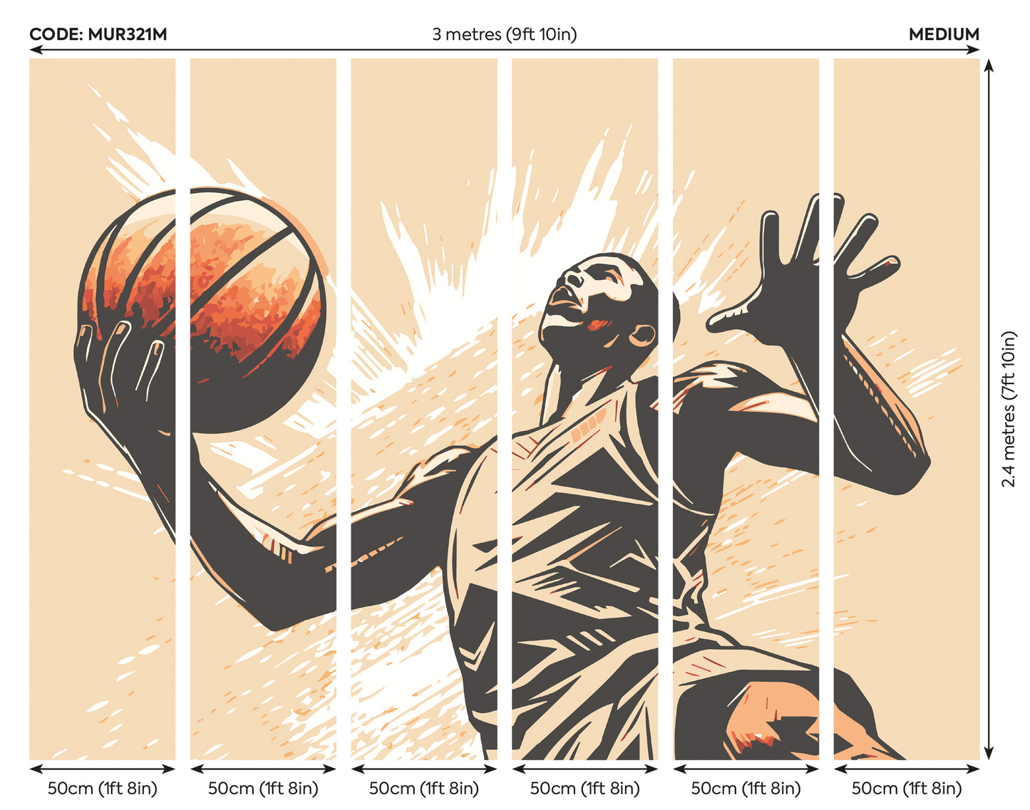 GRAPHIC BASKETBALL PLAYER - Orange