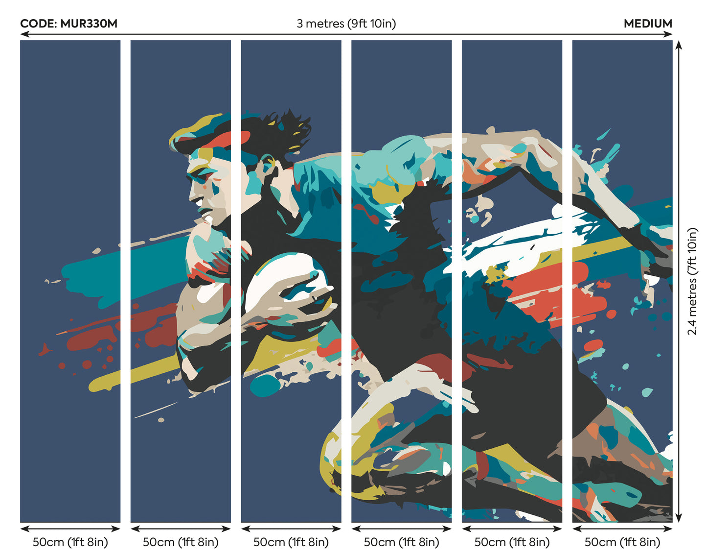 RUGBY PLAYER IN GRAPHIC STYLE - Blue