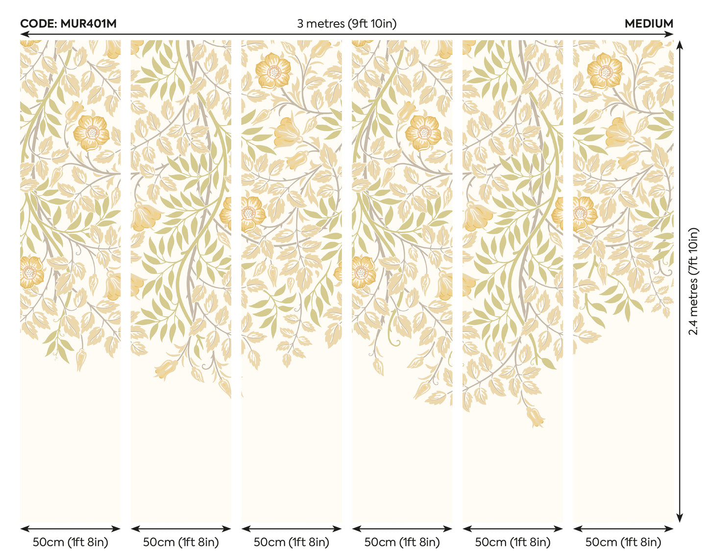 CASCADING ROSEHIP - Gold and Olive