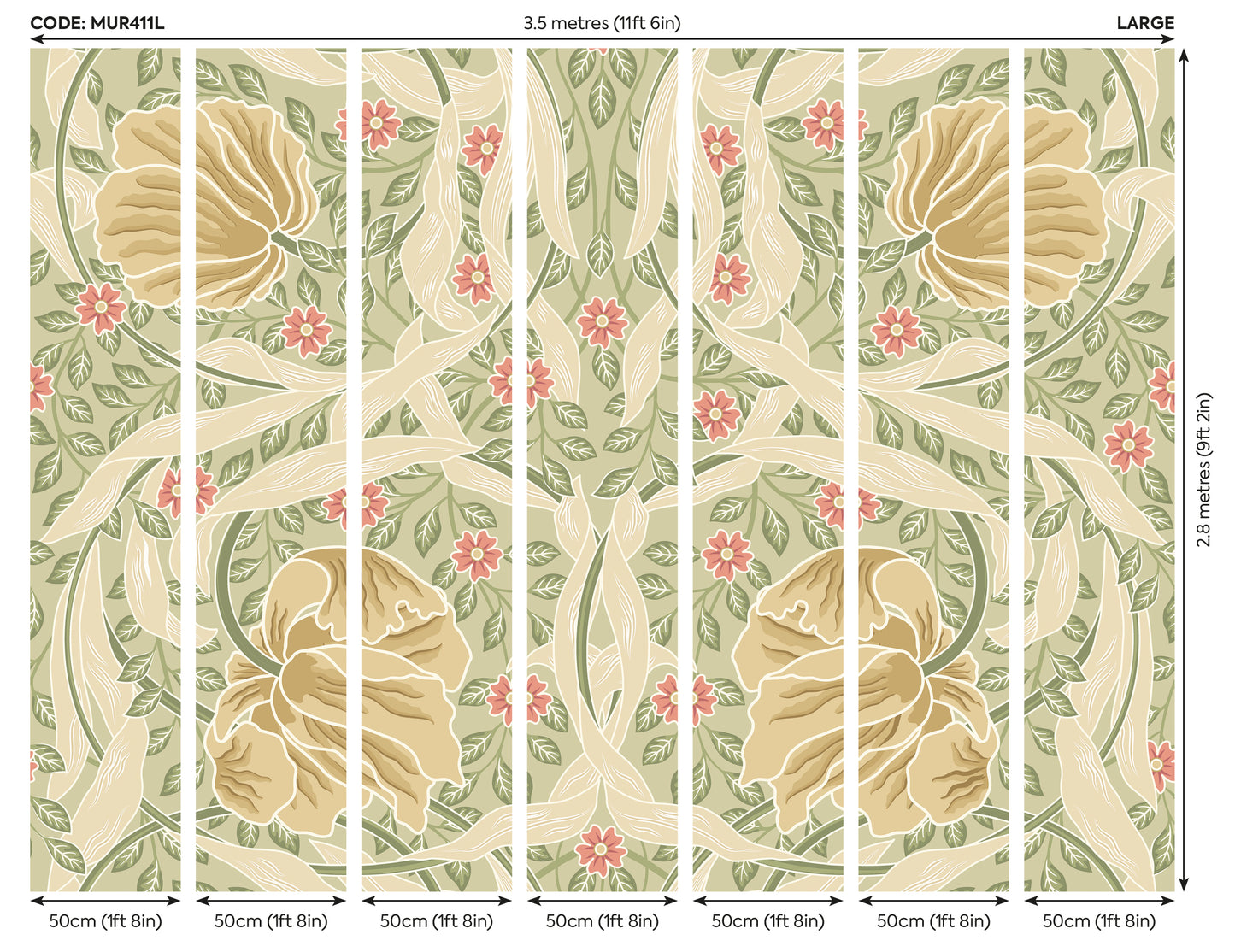FLOWER CIRCLE - Olive and Coral