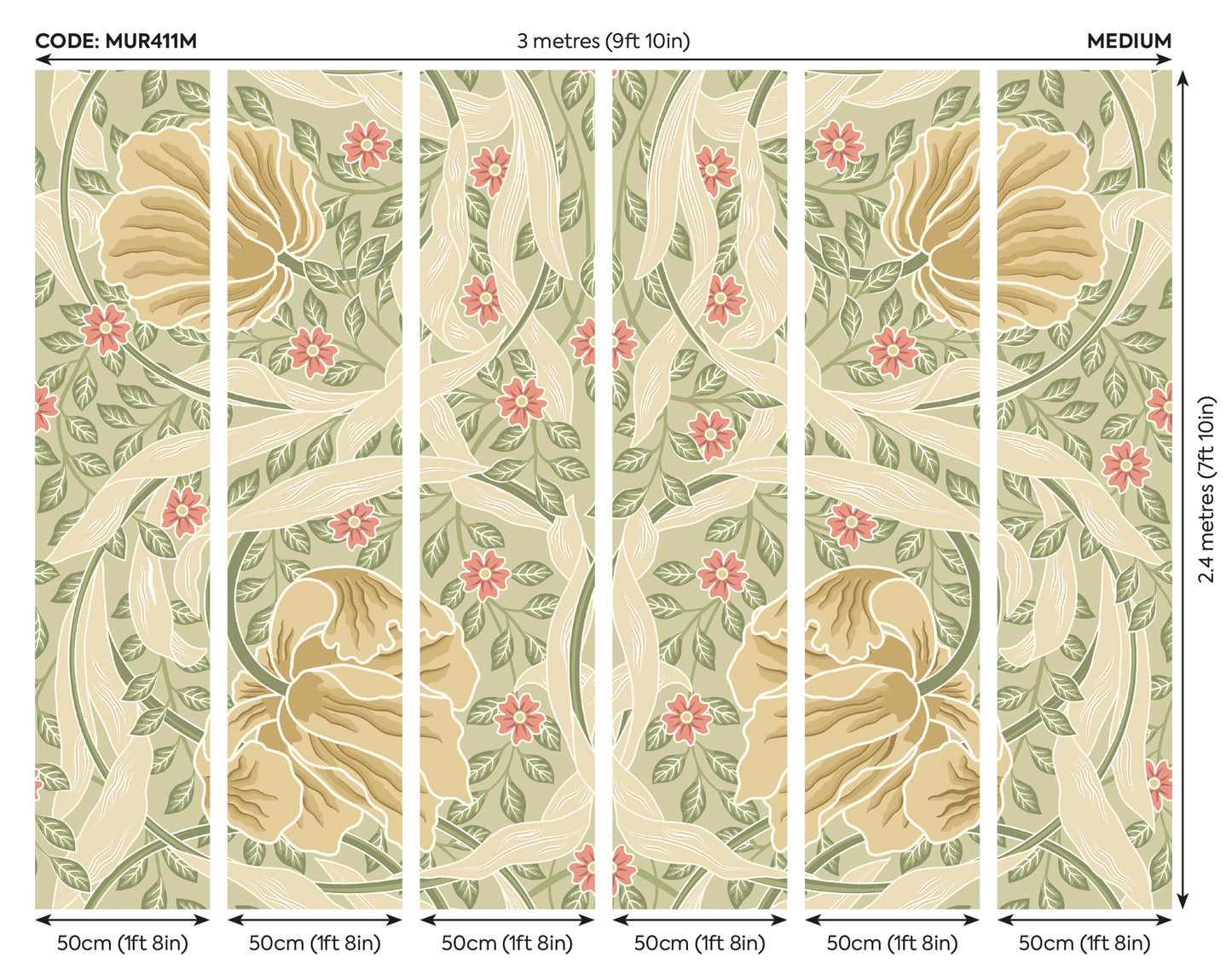 FLOWER CIRCLE - Olive and Coral